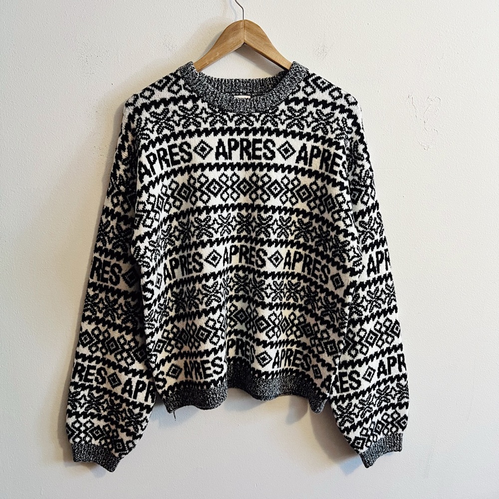 a new day fair isle apres sweater